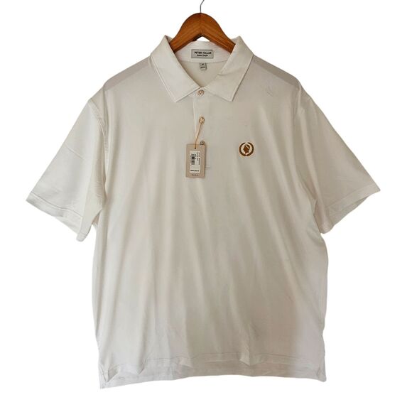 Peter Millar Mens Solid White Summer Comfort Polo Shirt 3 Button Size XL NWT - Picture 6 of 10